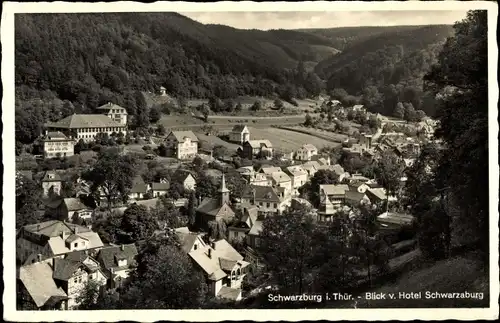 Ak Schwarzburg Thüringen, Blick vom Hotel Schwarzaburg, Teilansicht