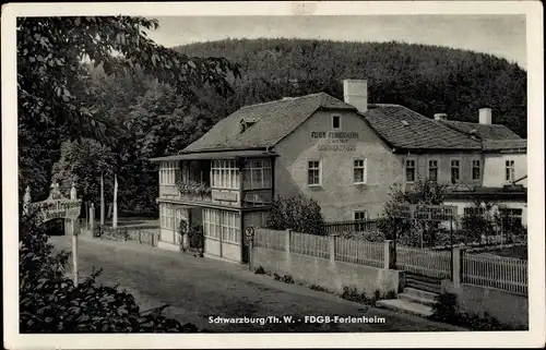 Ak Schwarzburg im Schwarzatal Thüringen, Das FDGB Ferienheim