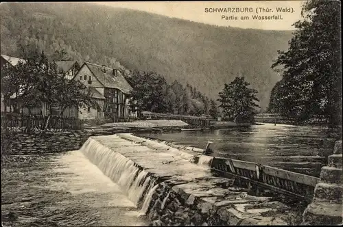 Ak Schwarzburg in Thüringen, Partie am Wasserfall