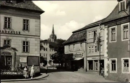 Ak Königsee in Thüringen, Blick zum Markt, Geschäfte, Sparkasse