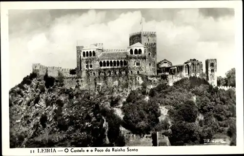 Ak Leiria Portugal, O Castelo e o Paco da Rainha Santa