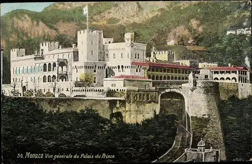Ak Monte Carlo Monaco, Vue générale du Palais du Prince