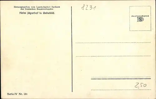 Ak Rehefeld Zaunhaus Altenberg im Erzgebirge, Heim Jägerhof, Nenke und Ostermaier Serie IV Nr 131