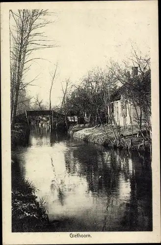 Ak Giethoorn Overijssel Niederlande, Flusspartie