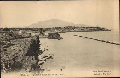 Ak Tipaza Algerien, l'Ancien Quai Romain et le Port