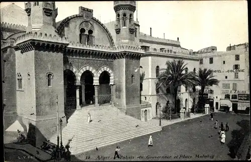 Ak Algier Alger Algerien, Palais du Gouverneur et Place Malakoff