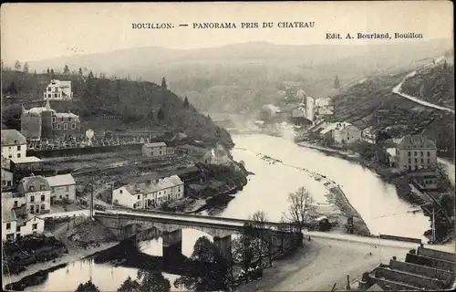 Ak Bouillon Wallonien Luxemburg, Panorama pris du Chateau