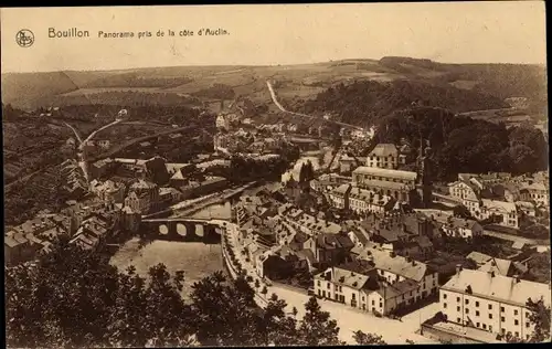Ak Bouillon Wallonien Luxemburg, Panorama pris de la côte d'Auclin