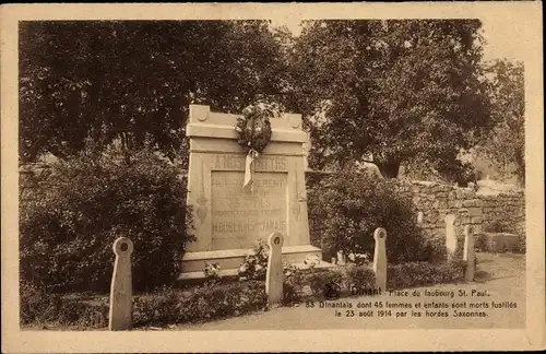 Ak Dinant Wallonien Namur, Place du faubourg St. Paul, Monument