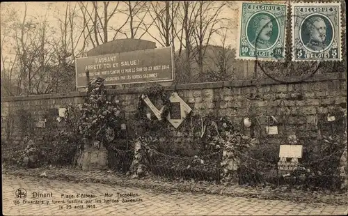 Ak Dinant Wallonien Namur, Place d'Albeau, Mur Tschoffen