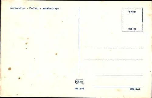 Ak Zlín Gottwaldov in Mähren Region Zlin, Pohled s Mrakodrapu