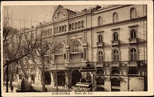 Ak Barcelona Katalonien, Teatro del Lieco, Theater, Außenansicht