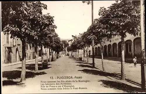 Ak Puigcerda Katalonien, Paseo