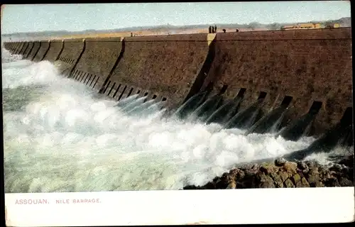 Ak Assouan Ägypten, Nile Barrage