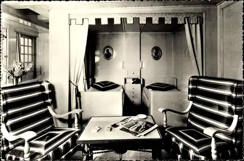 Ak Paquebot Liberté, CGT French Line, Appartement de luxe Alsace, 1re Classe
