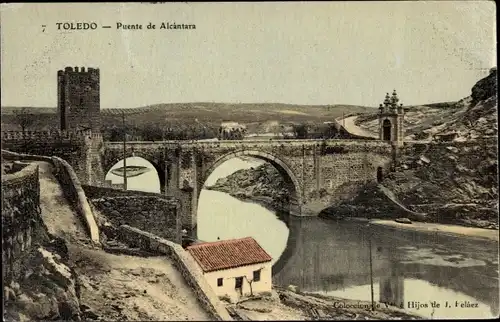 Ak Toledo Kastilien La Mancha Spanien, Puente de Alcantara