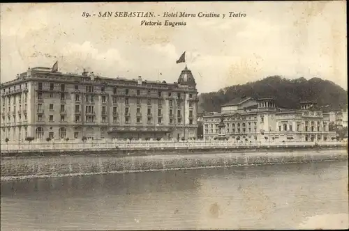 Ak Donostia San Sebastian Baskenland, Hotel Maria Cristina y Teatro Victoria Eugenia