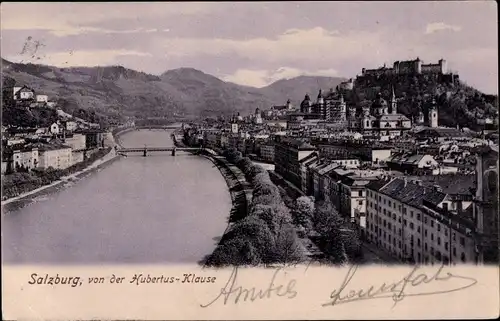 Ak Salzburg in Österreich, Panorama von der Hubertus-Klause