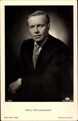 Ak Schauspieler Hans Brausewetter, Film Foto Verlag A 3510/1, Portrait