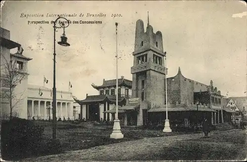 Ak Bruxelles Brüssel, Exposition 1910, Avenue des Concessions