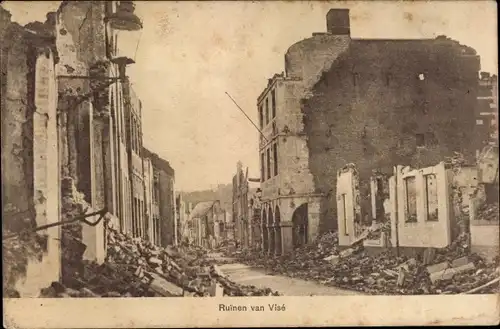 Ak Visé Wallonien Lüttich, Ruinen, Kriegszerstörung 1. WK