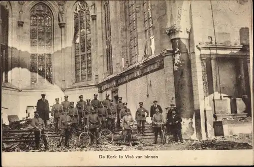 Ak Visé Wallonien Lüttich, De Kerk, Soldaten, Kriegszerstörung 1. WK