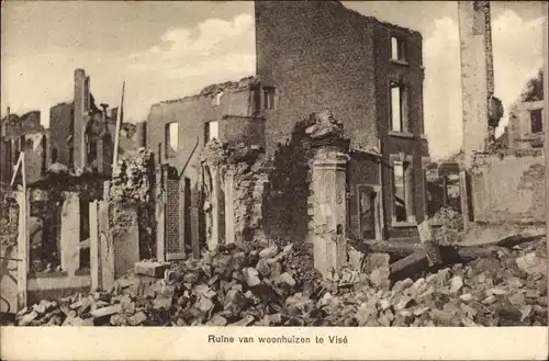 Ak Visé Wallonien Lüttich, Ruine van woonhuizen, Kriegszerstörung 1. WK