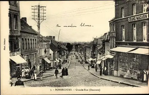 Ak Bon Secours Bonsecours Péruwelz Hennegau, Grande Rue, Grand Magasin