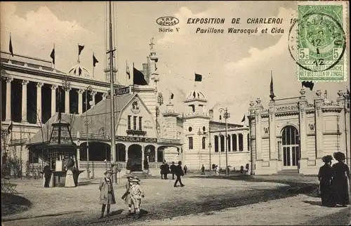 Ak Charleroi Wallonien Hennegau, Exposition 1911, Pavillons Warocque et Cida