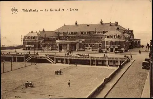 Ak Middelkerke Westflandern, Le Kursaal et le Tennis