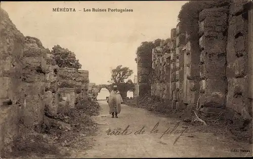 Ak Mehedya Mehdya Mehdia Marokko, Les Ruines Portugaises