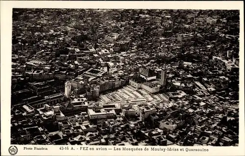 Ak Fès Fez Marokko, Les Mosquees de Moulay Idriss et Quaraouine, Fliegeraufnahme
