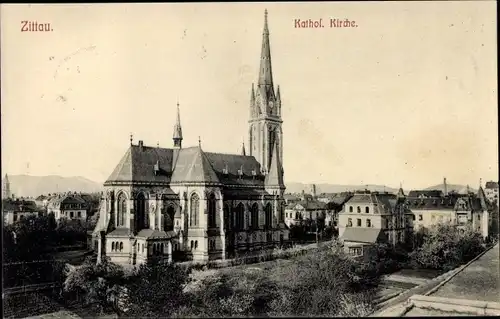 Ak Zittau in Sachsen, Kathol. Kirche