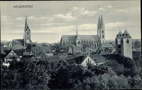 Ak Halberstadt am Harz, Blick auf die Stadt, Kirche