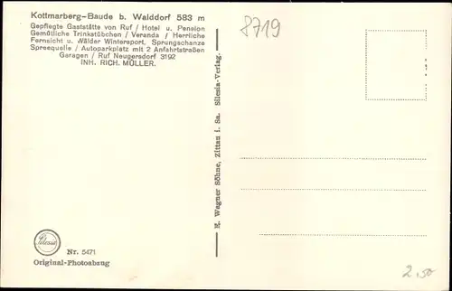 Ak Walddorf Kottmar in der Oberlausitz, Kottmarberg-Baude