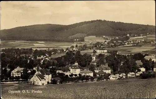 Ak Pieka Oppach in Sachsen, Blick auf den Ort mit Umgebung