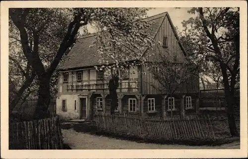 Ak Bertsdorf in der Oberlausitz, Blick auf Haus und Garten