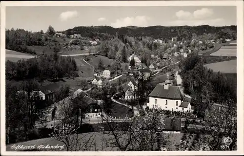 Ak Lückendorf Oybin Oberlausitz, Blick vom Sommerberg, Kretscham, Kirche