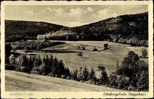 Ak Saalfeld an der Saale Thüringen, Erholungsheim Steigerhaus, Panorama