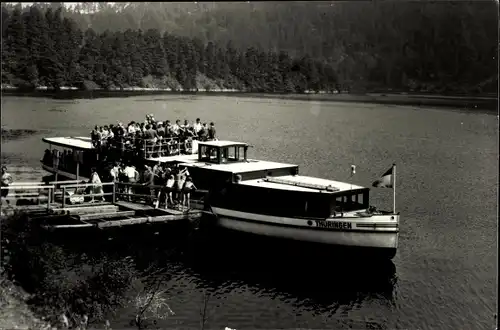 Ak Saalburg Ebersdorf in Thüringen, Stausee der Bleiloch Talsperre, Anlegestelle Saaldorf