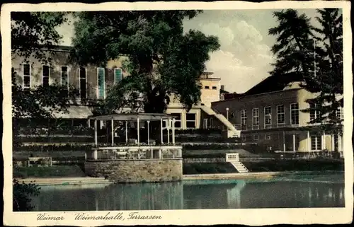 Ak Weimar in Thüringen, Weimarhalle, Terrassen