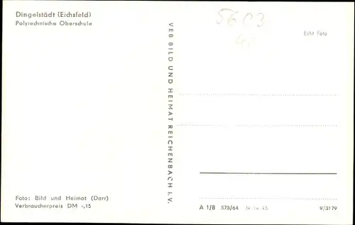 Ak Dingelstädt im Eichsfeld Thüringen, Polytechnische Oberschule