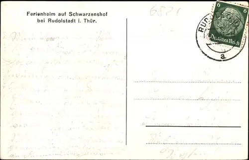 Ak Schwarzenshof Rudolstadt Thüringen, Ferienheim