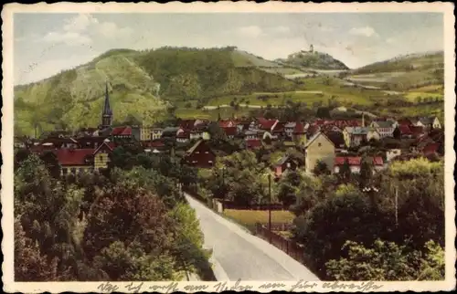 Ak Kahla in Thüringen, Panorama mit Blick zur Leuchtenburg