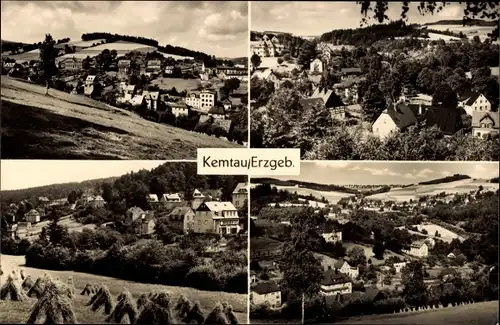 Ak Kemtau Burkhardtsdorf im Erzgebirge, Blick auf den Ort, Felder