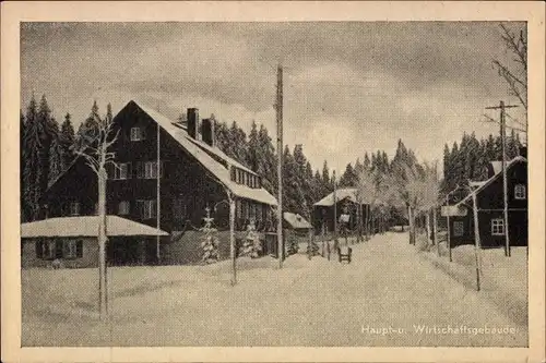 Ak Carlsfeld Eibenstock im Erzgebirge, Ferienheim Weitersglashütte, Bauunternehmung Hugo Reichardt