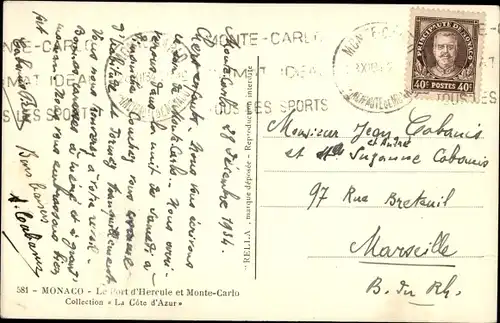 Ak Monte Carlo Monaco, Le Port d'Hercule et Monte Carlo