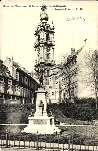 Ak Mons Wallonien Hennegau, Monument Dolez et square Saint Germain