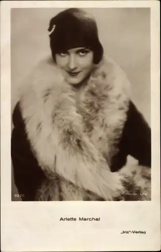 Ak Schauspielerin Arlette Marchal, Portrait