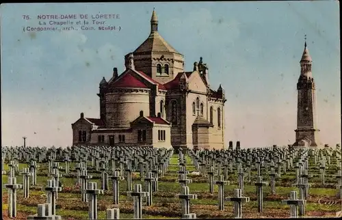 Ak Ablain Saint Nazaire Pas de Calais, Notre Dame de Lorette, Nationalfriedhof